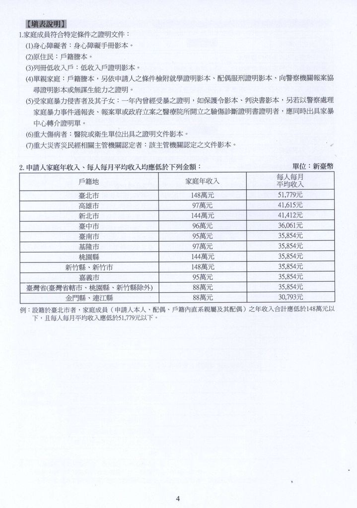 101年度購屋住宅貸款利息補貼申請書