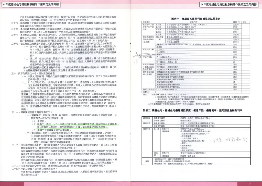 98年度住宅補貼作業規定及修繕住宅貸款利息補貼問與答