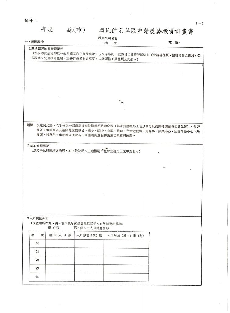 中華民國77年
臺灣省獎勵投資興建國民住宅作業要點