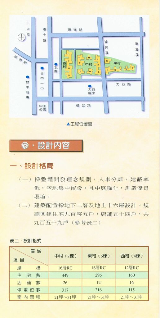 台中市虎嘯東、中、西村國宅社區新建工程簡介