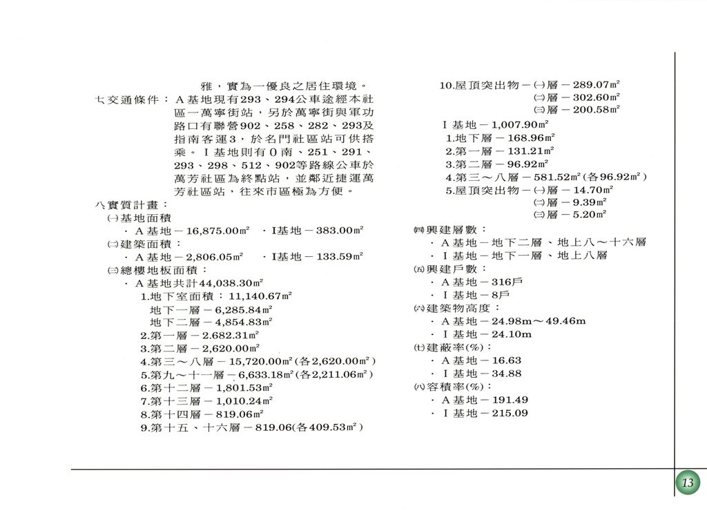 萬寧國宅/萬芳社區第三期I基地國宅-社區開發簡介